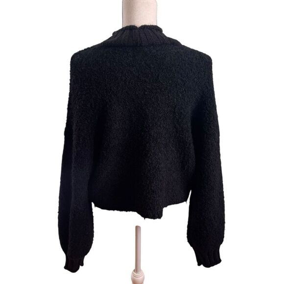 AE Bouclé Mock Neck Sweater Black M - Picture 5 of 6